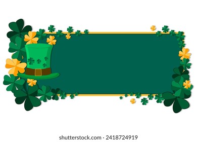 Illustration on theme beautiful shape banner in style paper cut for celebrate holiday patricks day, decorative paper cut consisting of many design elements patricks day, patricks day from paper cut