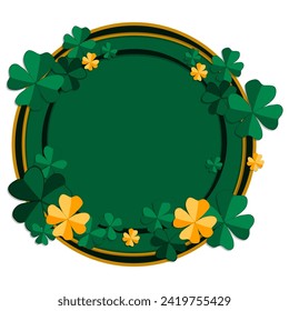 Illustration on theme beautiful shape banner in style paper cut for celebrate holiday patricks day, decorative paper cut consisting of many design elements patricks day, patricks day from paper cut
