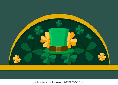 Illustration on theme beautiful shape banner in style paper cut for celebrate holiday patricks day, decorative paper cut consisting of many design elements patricks day, patricks day from paper cut