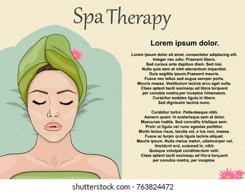 
illustration on the theme of beauty, self-care, spa salons, relaxation. Painted elements can be used for business cards, flyers, salon ads, web sat, background.