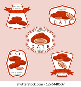 Illustration on theme big colored set different types of date fruit for healthy life. Date fruit pattern consisting of collection accessory at healthy lifestyle. Fruit dates is symbol healthy meal.
