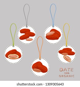 Illustration on theme big colored set different types of date fruit for healthy life. Date fruit pattern consisting of collection accessory at healthy lifestyle. Fruit dates is symbol healthy meal.