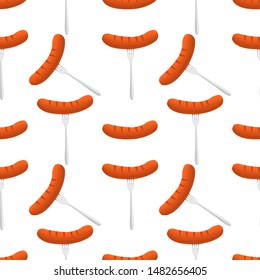 Illustration on theme big colored pattern oktoberfest, german holiday it fest sausage. Pattern consisting of collection fest sausage, accessory for oktoberfest. Fest Oktoberfest pattern from sausage.