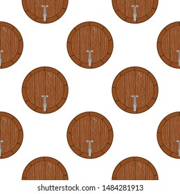 Illustration on theme big colored pattern oktoberfest, german holiday it fest barrel. Pattern consisting of collection fest barrel, accessory for oktoberfest. Fest Oktoberfest pattern from barrel.