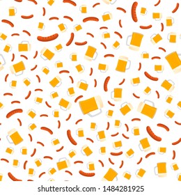Illustration on theme big colored pattern oktoberfest, german holiday it fest beer. Pattern consisting of collection fest beer, accessory for oktoberfest. Fest Oktoberfest pattern from beer.