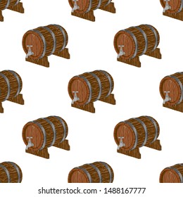 Illustration on theme big colored pattern oktoberfest, german holiday barrel. Pattern consisting of collection fest barrel, accessory for oktoberfest. Fest Oktoberfest pattern from barrel.