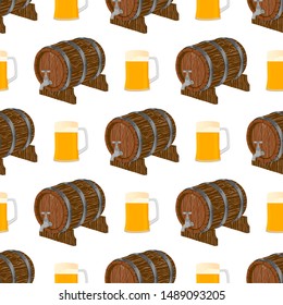 Illustration on theme big colored pattern oktoberfest, german holiday it fest beer. Pattern consisting of collection fest beer, accessory for oktoberfest. Fest Oktoberfest pattern from beer.