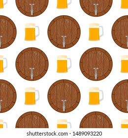 Illustration on theme big colored pattern oktoberfest, german holiday it fest beer. Pattern consisting of collection fest beer, accessory for oktoberfest. Fest Oktoberfest pattern from beer.