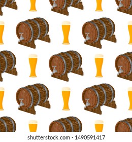 Illustration on theme big colored pattern oktoberfest, german holiday it fest beer. Pattern consisting of collection fest beer, accessory for oktoberfest. Fest Oktoberfest pattern from beer.