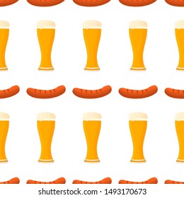 Illustration on theme big colored pattern oktoberfest, german holiday it fest beer. Pattern consisting of collection fest beer, accessory for oktoberfest. Fest Oktoberfest pattern from beer.