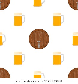 Illustration on theme big colored pattern oktoberfest, german holiday it fest beer. Pattern consisting of collection fest beer, accessory for oktoberfest. Fest Oktoberfest pattern from beer.