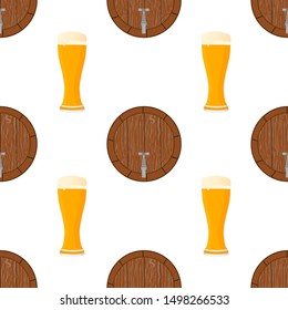 Illustration on theme big colored pattern oktoberfest, german holiday it fest beer. Pattern consisting of collection fest beer, accessory for oktoberfest. Fest Oktoberfest pattern from beer.