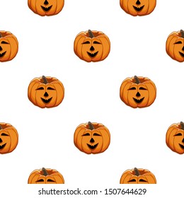 Illustration on theme big colored pattern Halloween, seamless orange pumpkin. Seamless pattern consisting of collection pumpkin, accessory at Halloween. Rare pattern Halloween from seamless pumpkin.