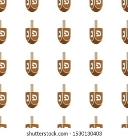 Illustration on theme big colored pattern Hanukkah, seamless set dreidel. Seamless pattern consisting of collection dreidel, accessory holiday Hanukkah. Seamless Hanukkah, pattern in old dreidel.