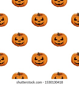 Illustration on theme big colored pattern Halloween, seamless orange pumpkin. Seamless pattern consisting of collection pumpkin, accessory at Halloween. Rare pattern Halloween from seamless pumpkin.