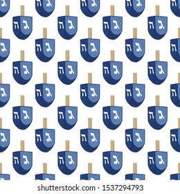 Illustration on theme big colored pattern Hanukkah, seamless set dreidel. Seamless pattern consisting of collection dreidel, accessory holiday Hanukkah. Seamless Hanukkah, pattern in old dreidel.