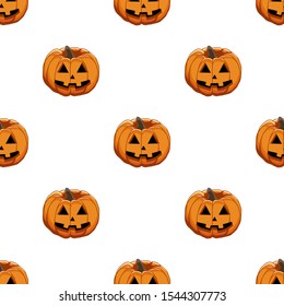 Illustration on theme big colored pattern Halloween, seamless orange pumpkin. Seamless pattern consisting of collection pumpkin, accessory at Halloween. Rare pattern Halloween from seamless pumpkin.