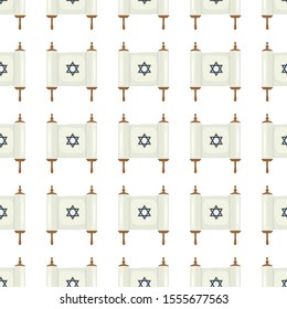 Illustration on theme big colored pattern Hanukkah, seamless set torah. Seamless pattern consisting of collection antique torah, accessory holiday Hanukkah. Seamless Hanukkah, pattern in old torah.