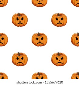 Illustration on theme big colored pattern Halloween, seamless orange pumpkin. Seamless pattern consisting of collection pumpkin, accessory at Halloween. Rare pattern Halloween from seamless pumpkin.