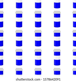 Illustration on theme big colored set different types of pills inside close jar. Pill pattern consisting of collection jars with quality control closed cap. Plastic jar open for drink laboratory pill.