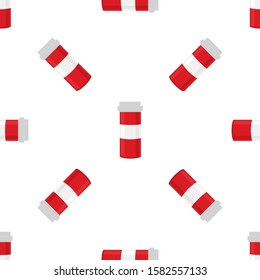 Illustration on theme big colored set different types of pills inside close jar. Pill pattern consisting of collection jars with quality control closed cap. Plastic jar open for drink laboratory pill.