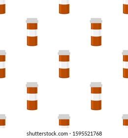 Illustration on theme big colored set different types of pills inside close jar. Pill pattern consisting of collection jars with quality control closed cap. Plastic jar open for drink laboratory pill.