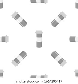 Illustration on theme big colored set different types of pills inside close jar. Pill pattern consisting of collection jars with quality control closed cap. Plastic jar open for drink laboratory pill.