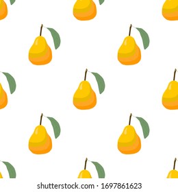 Illustration on theme big colored seamless pear, bright fruit pattern for seal. Fruit pattern consisting of beautiful seamless repeat pear. Simple colorful pattern fruit from seamless pear.