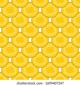 Illustration zum Thema große farbige nahtlose Ananas, helle Fruchtmuster für den Siegel. Fruchtmuster, bestehend aus schönen nahtlosen, wiederholten Ananas. Einfache farbige Muster Früchte nahtlose Ananas.
