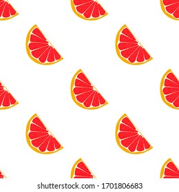 Illustration on theme big colored seamless grapefruit, bright fruit pattern for seal. Fruit pattern consisting of beautiful seamless repeat grapefruit. Simple pattern fruit from seamless grapefruit.