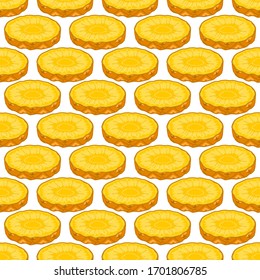 Illustration on theme big colored seamless pineapple, bright fruit pattern for seal. Fruit pattern consisting of beautiful seamless repeat pineapple. Simple colorful pattern fruit seamless pineapple.