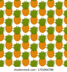 Illustration on theme big colored seamless pineapple, bright fruit pattern for seal. Fruit pattern consisting of beautiful seamless repeat pineapple. Simple colorful pattern fruit seamless pineapple.