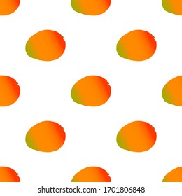 Illustration on theme big colored seamless mango, bright fruit pattern for seal. Fruit pattern consisting of beautiful seamless repeat mango. Simple colorful pattern fruit from seamless soft mango.