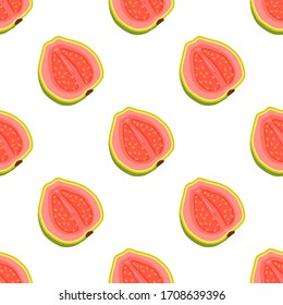 Illustration on theme big colored seamless guava, bright fruit pattern for seal. Fruit pattern consisting of beautiful seamless repeat guava. Simple colorful pattern fruit from seamless soft guava.