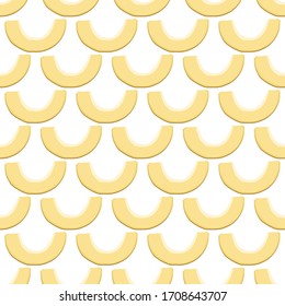Ilustración sobre el tema del melón sin soldadura de color grande, patrón de fruta brillante para la foca. Patrón de frutas que consiste en un bello melón de repetición sin fisuras. Frutos simples y coloridos de melón suave sin fisuras.