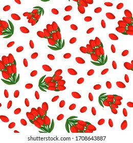 Illustration zum Thema große farbige nahtlose Goji, helle Beeren Muster für Robbe. Berry Muster bestehend aus schönen nahtlosen, wiederholten Goji. Einfache, farbenfrohe Musterbeere aus nahtlosen, weichen Goji.