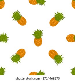 Illustration on theme big colored seamless pineapple, bright fruit pattern for seal. Fruit pattern consisting of beautiful seamless repeat pineapple. Simple colorful pattern fruit seamless pineapple.