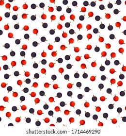 Illustration on theme big colored seamless currant, bright berry pattern for seal. Berry pattern consisting of beautiful seamless repeat currant. Simple colorful pattern berry from seamless currant.