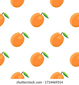 Illustration on theme big colored seamless apricot, bright fruit pattern for seal. Fruit pattern consisting of beautiful seamless repeat apricot. Simple colorful pattern fruit from seamless apricot.