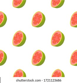 Illustration on theme big colored seamless guava, bright fruit pattern for seal. Fruit pattern consisting of beautiful seamless repeat guava. Simple colorful pattern fruit from seamless soft guava.
