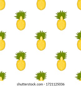 Illustration on theme big colored seamless pineapple, bright fruit pattern for seal. Fruit pattern consisting of beautiful seamless repeat pineapple. Simple colorful pattern fruit seamless pineapple.
