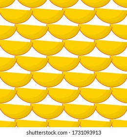 Ilustración sobre el tema mango sin costura de color grande, patrón de fruta brillante para foca. Patrón de fruta consistente en un hermoso mango de repetición sin fisuras. Frutos de patrón simple y colorido a partir de mango suave sin soldadura.