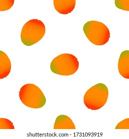 Illustration on theme big colored seamless mango, bright fruit pattern for seal. Fruit pattern consisting of beautiful seamless repeat mango. Simple colorful pattern fruit from seamless soft mango.