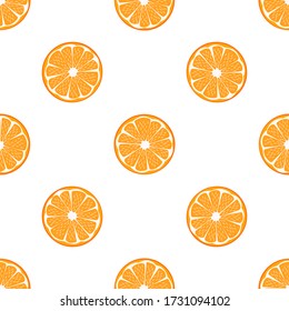 Illustration on theme big colored seamless orange, bright fruit pattern for seal. Fruit pattern consisting of beautiful seamless repeat orange. Simple colorful pattern fruit from seamless orange.