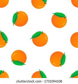 Illustration on theme big colored seamless orange, bright fruit pattern for seal. Fruit pattern consisting of beautiful seamless repeat orange. Simple colorful pattern fruit from seamless orange.