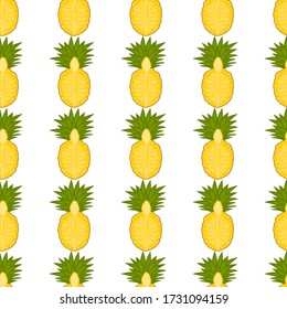 Illustration on theme big colored seamless pineapple, bright fruit pattern for seal. Fruit pattern consisting of beautiful seamless repeat pineapple. Simple colorful pattern fruit seamless pineapple.