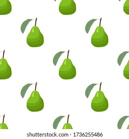 Illustration on theme big colored seamless pear, bright fruit pattern for seal. Fruit pattern consisting of beautiful seamless repeat pear. Simple colorful pattern fruit from seamless pear.