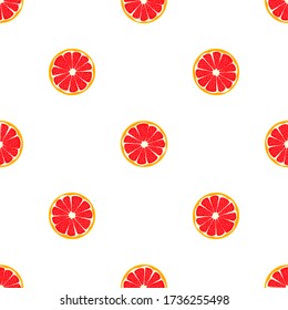 Illustration on theme big colored seamless grapefruit, bright fruit pattern for seal. Fruit pattern consisting of beautiful seamless repeat grapefruit. Simple pattern fruit from seamless grapefruit.