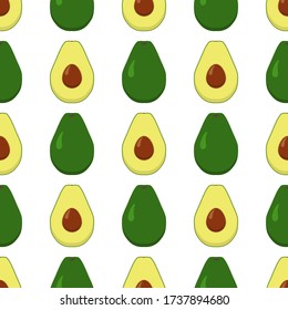 Illustration on theme big colored seamless avocado, bright fruit pattern for seal. Fruit pattern consisting of beautiful seamless repeat avocado. Simple colorful pattern fruit from seamless avocado.