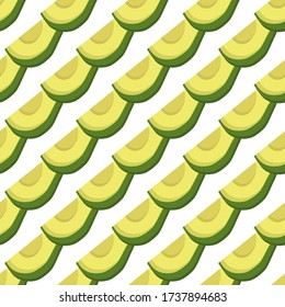 Illustration on theme big colored seamless avocado, bright fruit pattern for seal. Fruit pattern consisting of beautiful seamless repeat avocado. Simple colorful pattern fruit from seamless avocado.